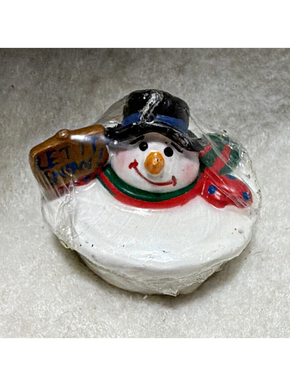 Ganz Snowman Floating Wax Candle Decorative Christmas Seasonal White/Black